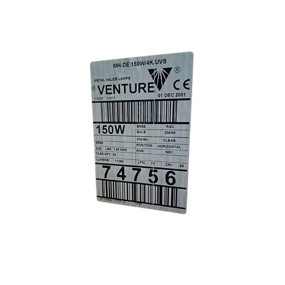 2 x Venture 74756 MH-DE 150W/4K/UVS RSC Base Metal Halide Lamp