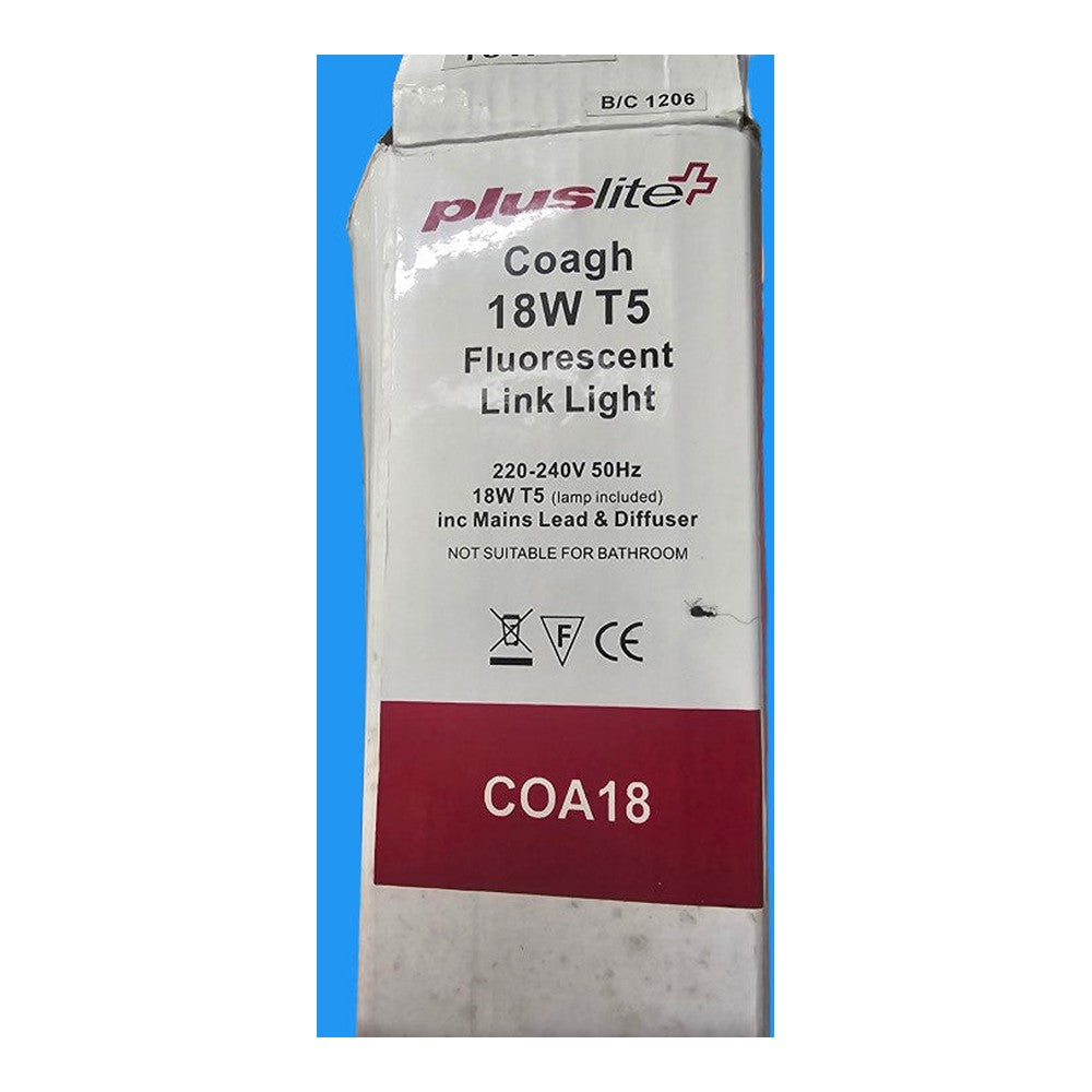 2' 18w T5 Fluorescent Coagh Link Light With Mains Lead and Diffuser 220 - 240v