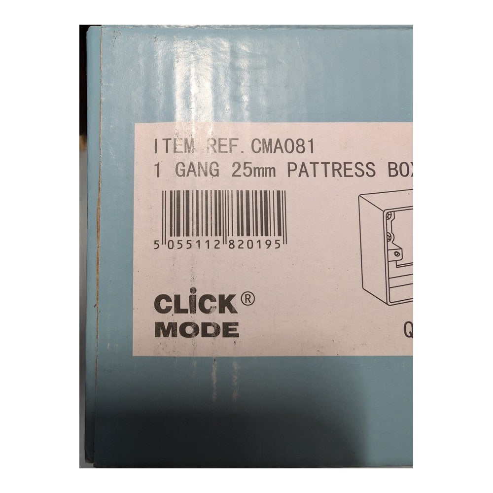 25mm Pattress Box White Moulded Click Mode CMA081 Mode 1 Gang Pack Of 5
