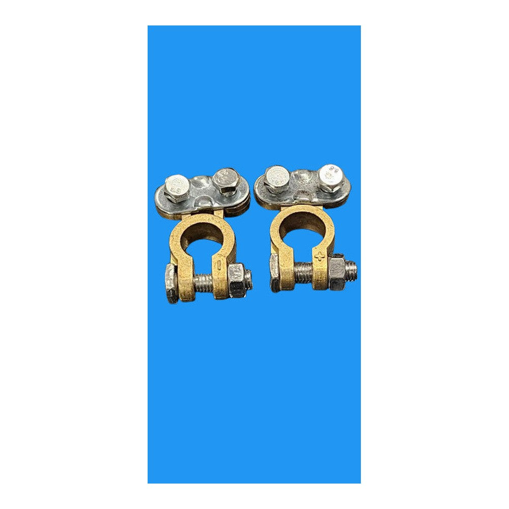 2 x Battery Terminals ConnectorsClamps Car Van Caravan Positive Negative