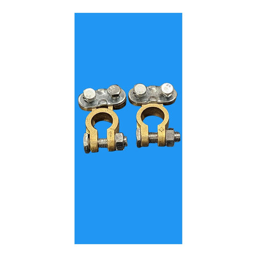 2 x Battery Terminals ConnectorsClamps Car Van Caravan Positive Negative