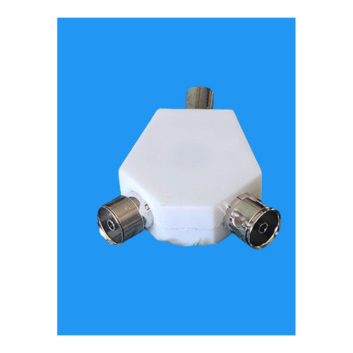 2 WAY TV AERIAL ADAPTER COAX / COAXIAL SPLITTER / Y ADAPTOR ARIEL DUAL CONVERTER