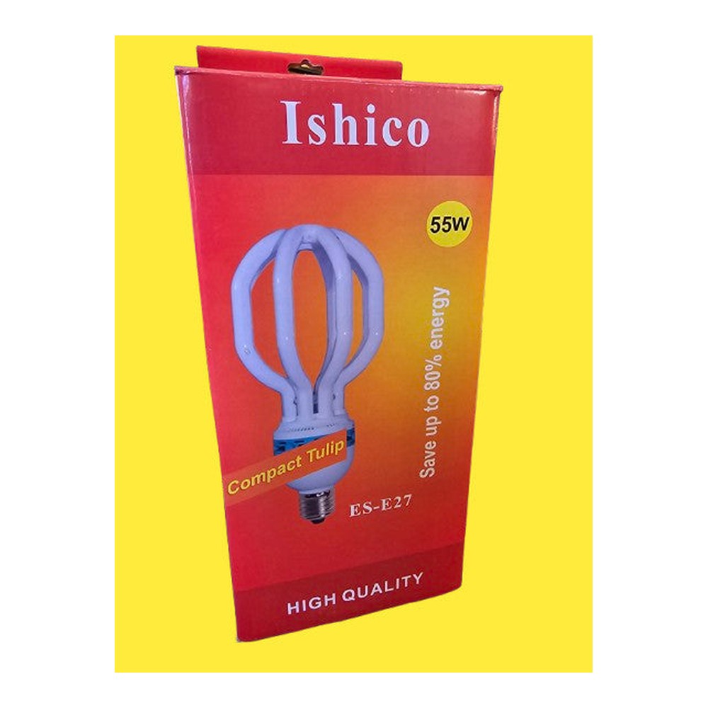 Ishico Tulip Bulb 55w ES-E27 Energy Saver Warm White