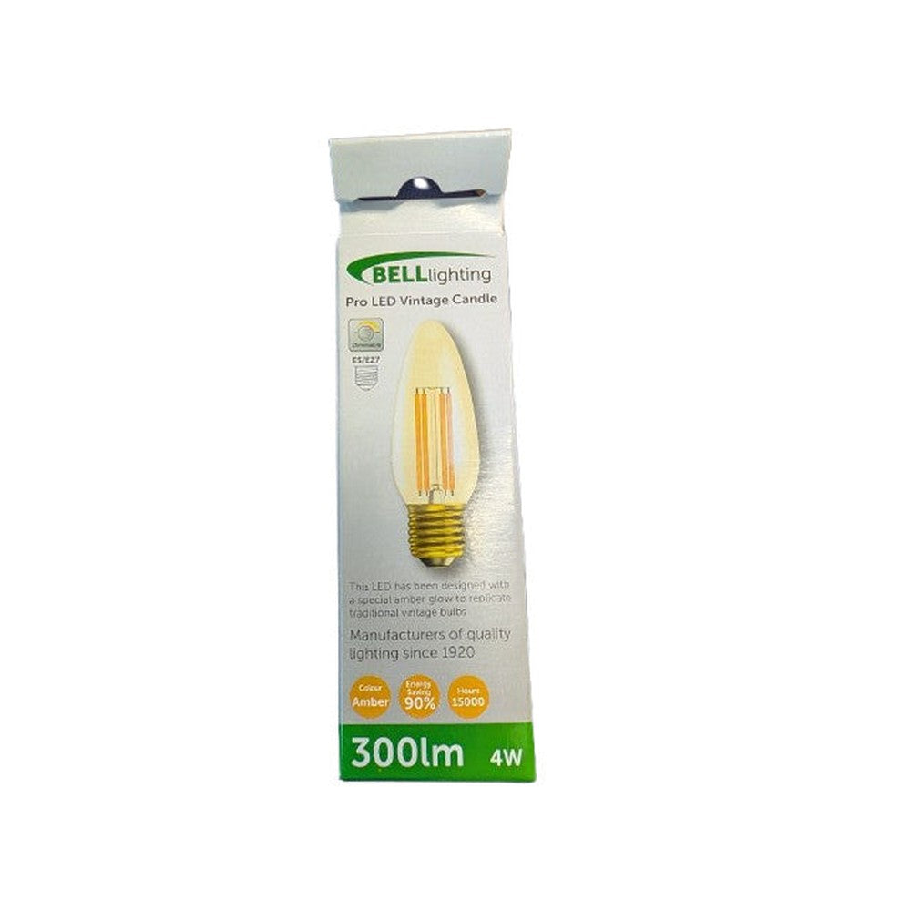 2x Bell Lighting Pro LED Vintage Candle Es/E27 4w 01451 Dimmable Amber