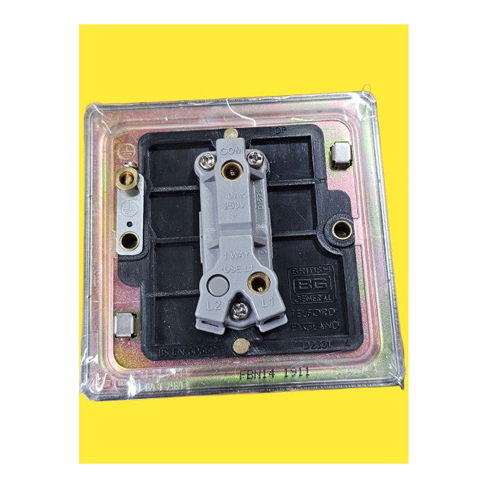 B.G 10AX Plate Switch BELL Push Black Nickle Screwless Flat Plate