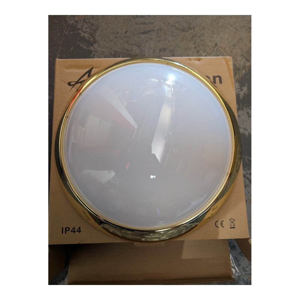 Ansell Econ IP44 2X9W 240v Econ Gold brass Switch Start AEC2X9/BR