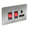 CED Satin Chrome Switches & Sockets - Axiom Electrical Fuse USB Cooker Flatplate