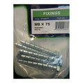 7x Deligo M8 x 75 Thunderbolt Type Hexagon head screw masonry support fixing