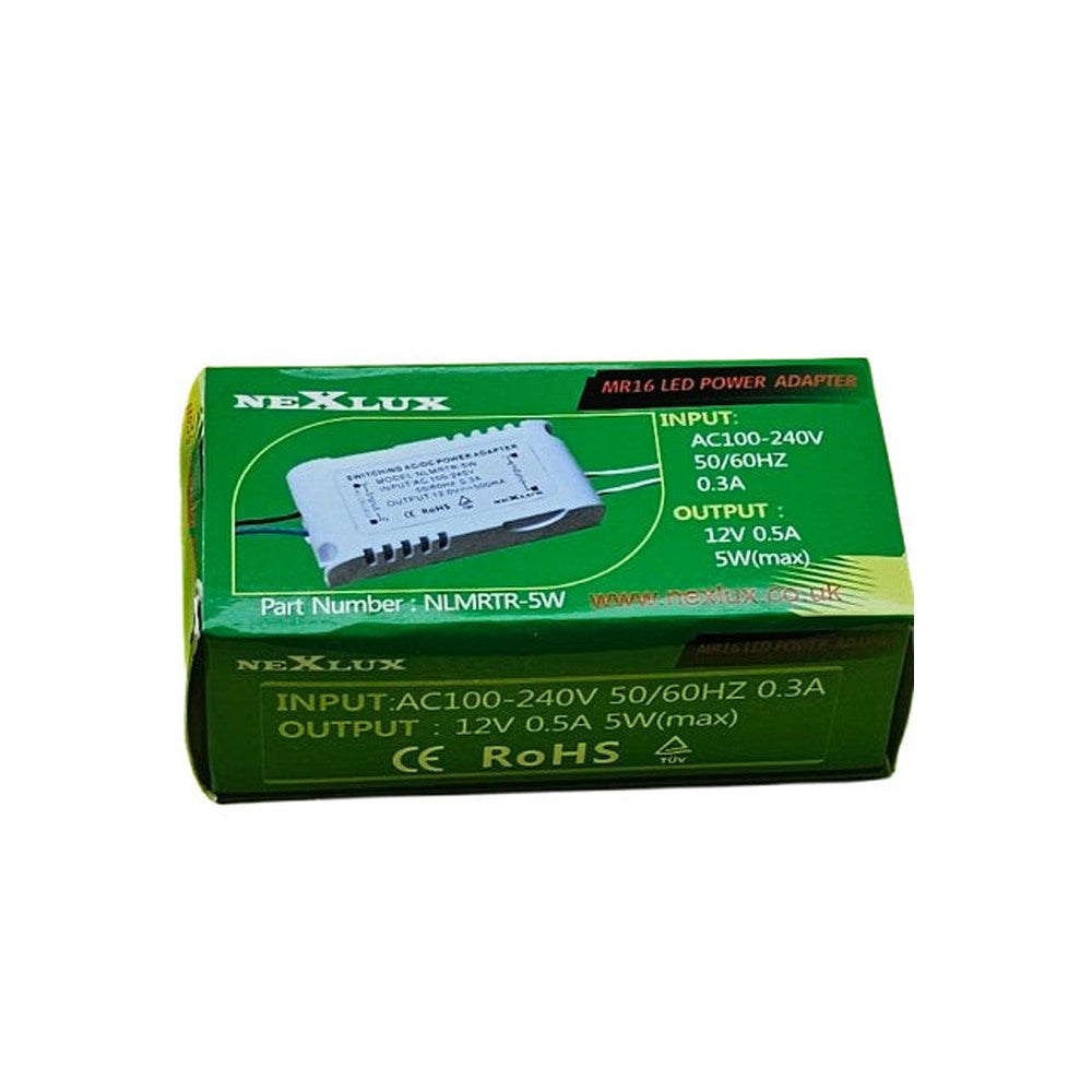 2 x MR16 LED Power Adaptors 5W AC100 - 240V 50/60HZ 12V 0.5A Output NEXLUX