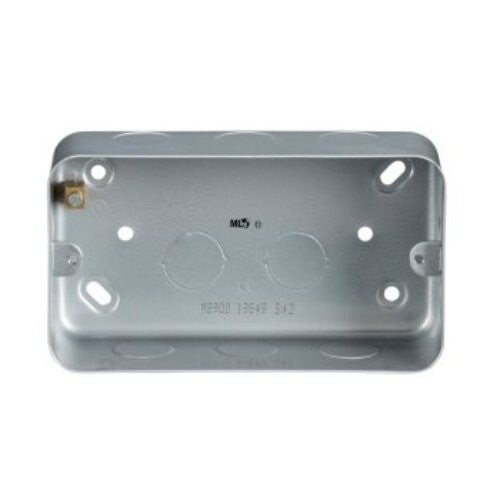 2x 2 Gang 44mm Single Metal Heavy Duty Back Box to Match Knightsbridge M Series