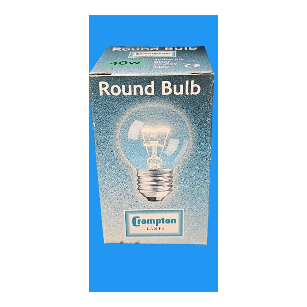 ES-E27 40W Crompton Clear Round Bulb Lamp 240V ( Pack of 2 )