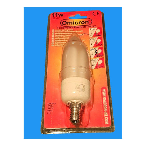 11w = 60w E14 Bulb Energy Saver Lamp 2700k 500Lm