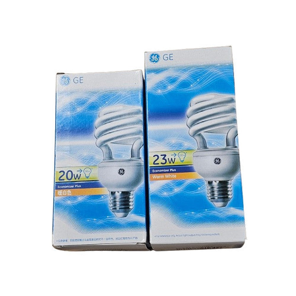 E27 20w = 90w or 23w = 100w GE Spiral Bulb Lamp 2700k 220-240v General Electric