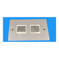 10A 4G 2W Switch Flat Plate Polished Chrome White Inserts One Electrical Avant