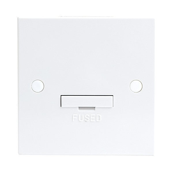 3x KnightsBridge ST6000 - 13A Fused Spur Unit With Flex Outlet White Wall Plate