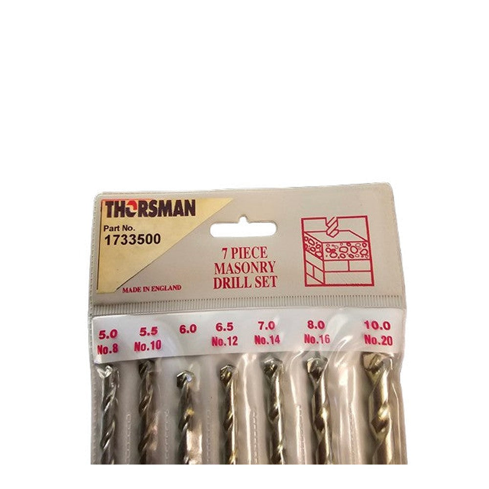 Thorsman 1733500 7 Piece Masonry Drill Bit Set 5.0 to 10.0