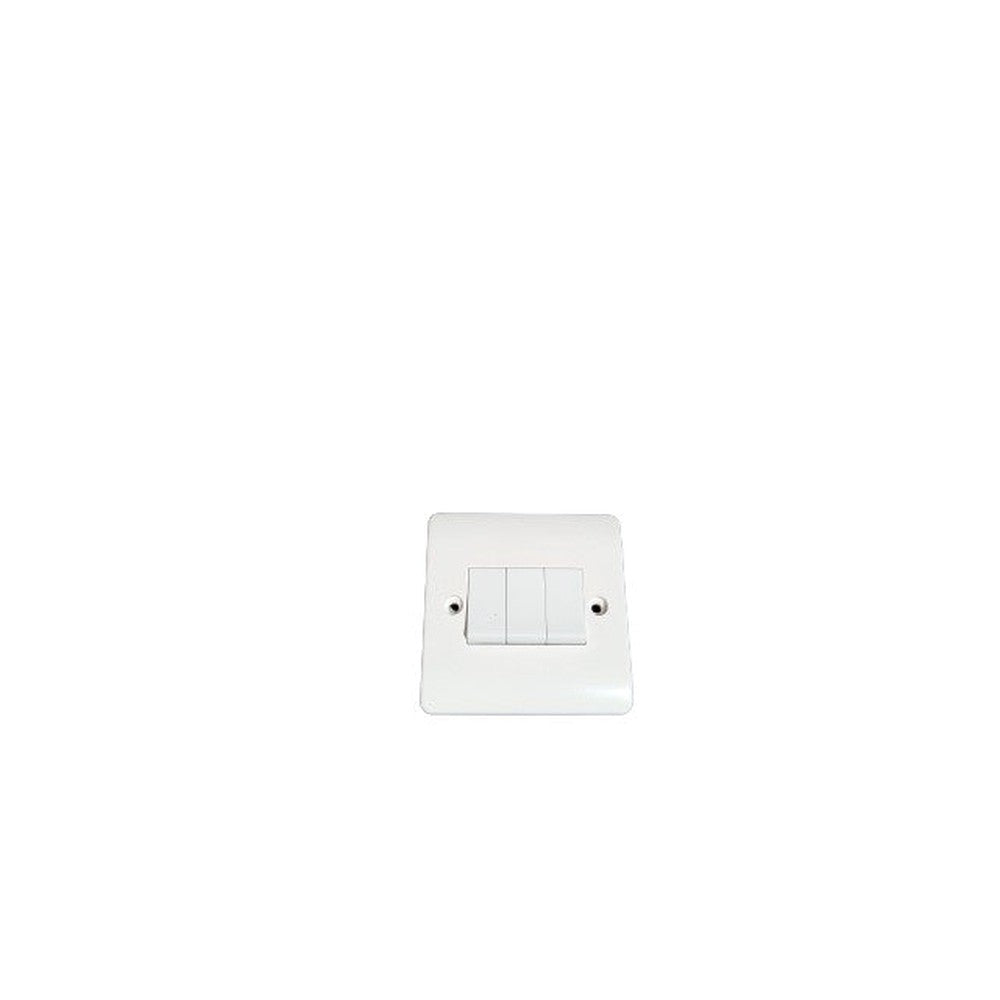2x 3 Gang 2 Way Light Switch 3G 2W White Plastic Plate Switch Click Mode CMA013