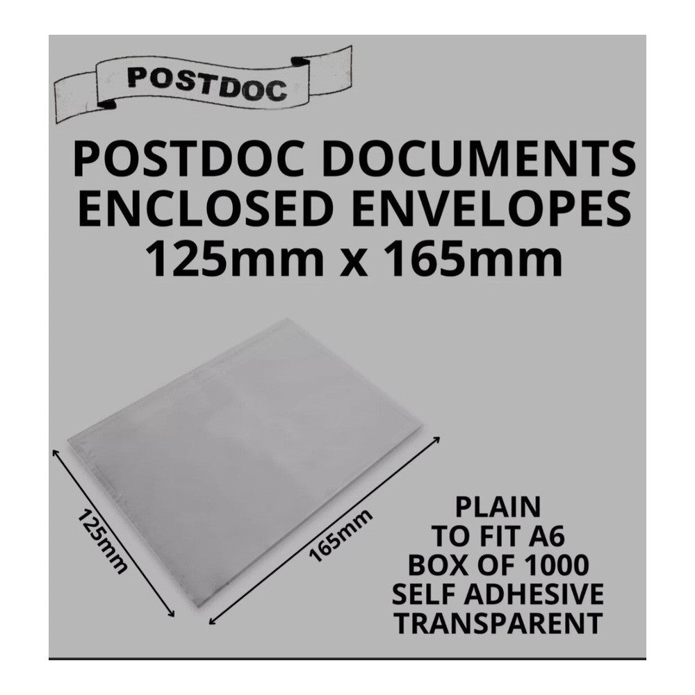 A6 Documents Enclosed Envelopes - Postdoc - Plain Self Adhesive Wallet