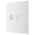 2 Gang Slave Telephone Connection Socket BG Electrical Nexus White PVC Pack Of 2