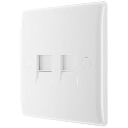 2 Gang Slave Telephone Connection Socket BG Electrical Nexus White PVC Pack Of 2