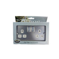 Click Define 13A DP 2 Gang Switched Socket White Insert Polished Chrome