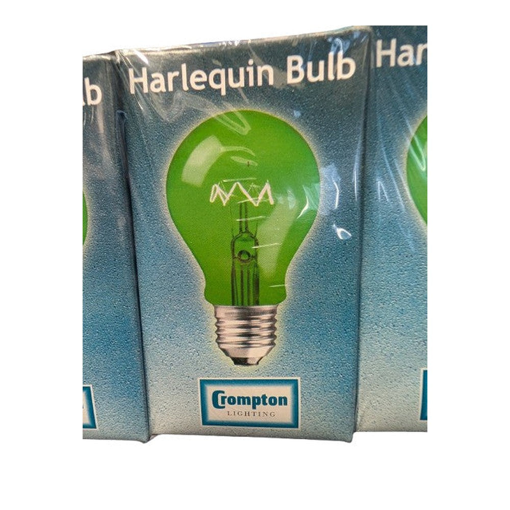 Crompton Harlequin 15W ES E27 Translucent Green Light Bulb 240v (Pack Of 10)