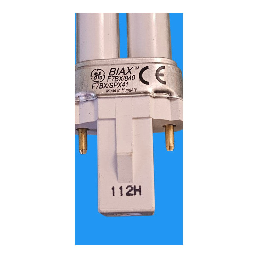 F7BX/840/2PIN – 230V 7W 2PIN BIAX S COOL WHITE COMPACT FLUORESCENT LAMP G.E