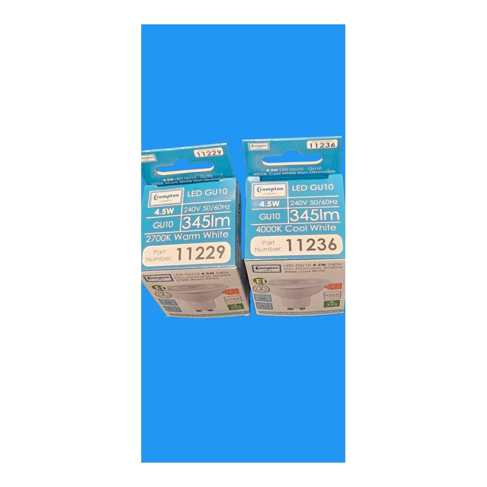 GU10 4.5w LED Non-Dimmable 240v Energy Saver 15000h Warm White and Cool white