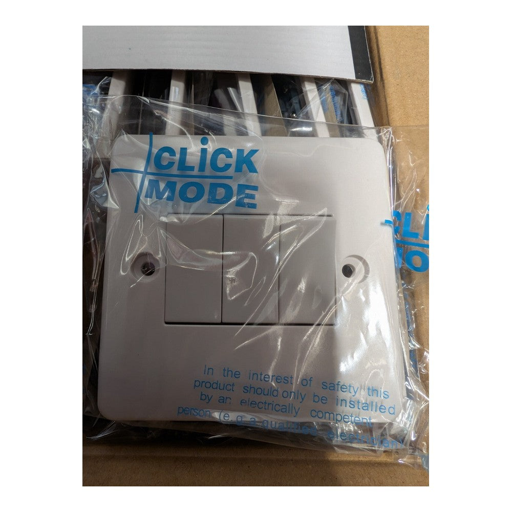 2x 3 Gang 2 Way Light Switch 3G 2W White Plastic Plate Switch Click Mode CMA013