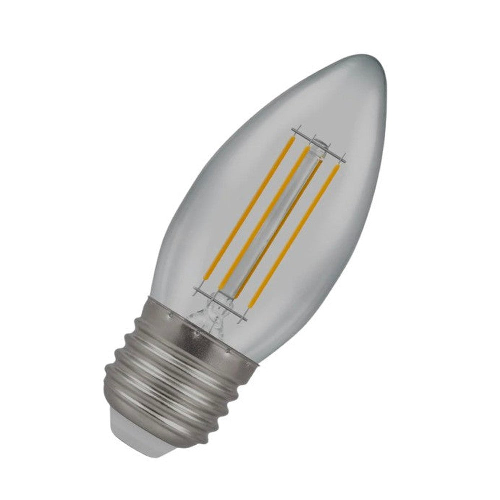 2 x ES E27 4.2w Clear Crompton LED Candle Bulb Non-Dimmable 2700k Warm White