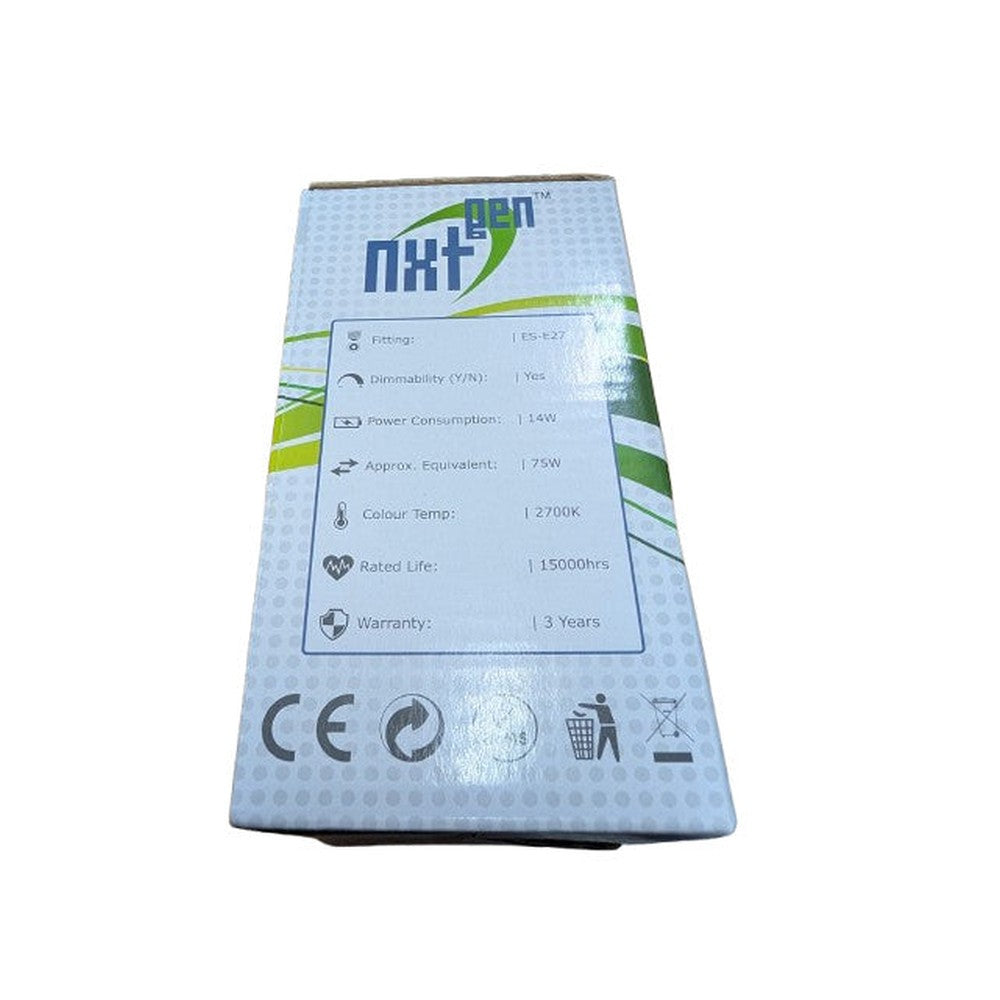 ES-E27 14W = 75W LED GLS Replacement Warm White Bulb 1055lm Next Generatition x2
