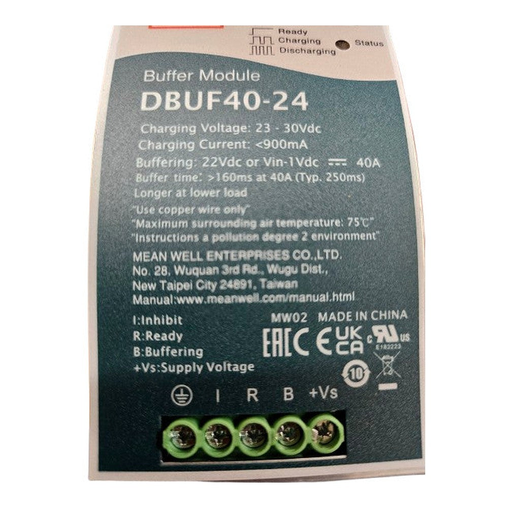 MEAN WELL 24V dc Input DIN Rail Mount Buffer Module