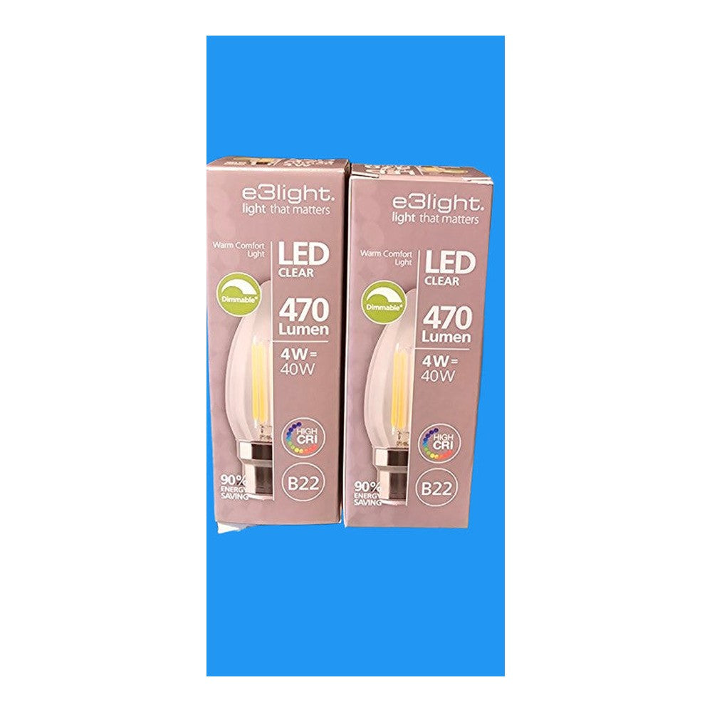 B22 4w = 40w DIMMABLE Warm Comfort Light 470lm LED EBright 90% Energy Saver