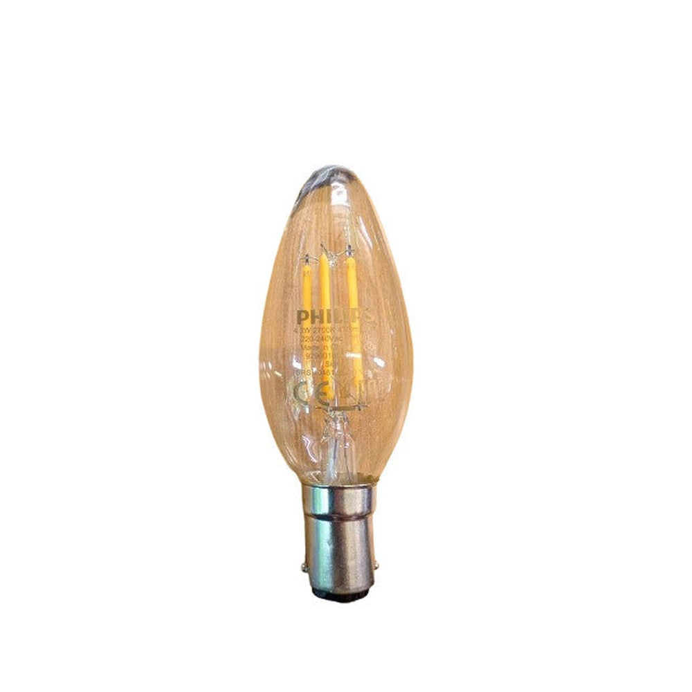 2x Philips LED Candle ND 4.3-40W B15 B38 Warm White Light