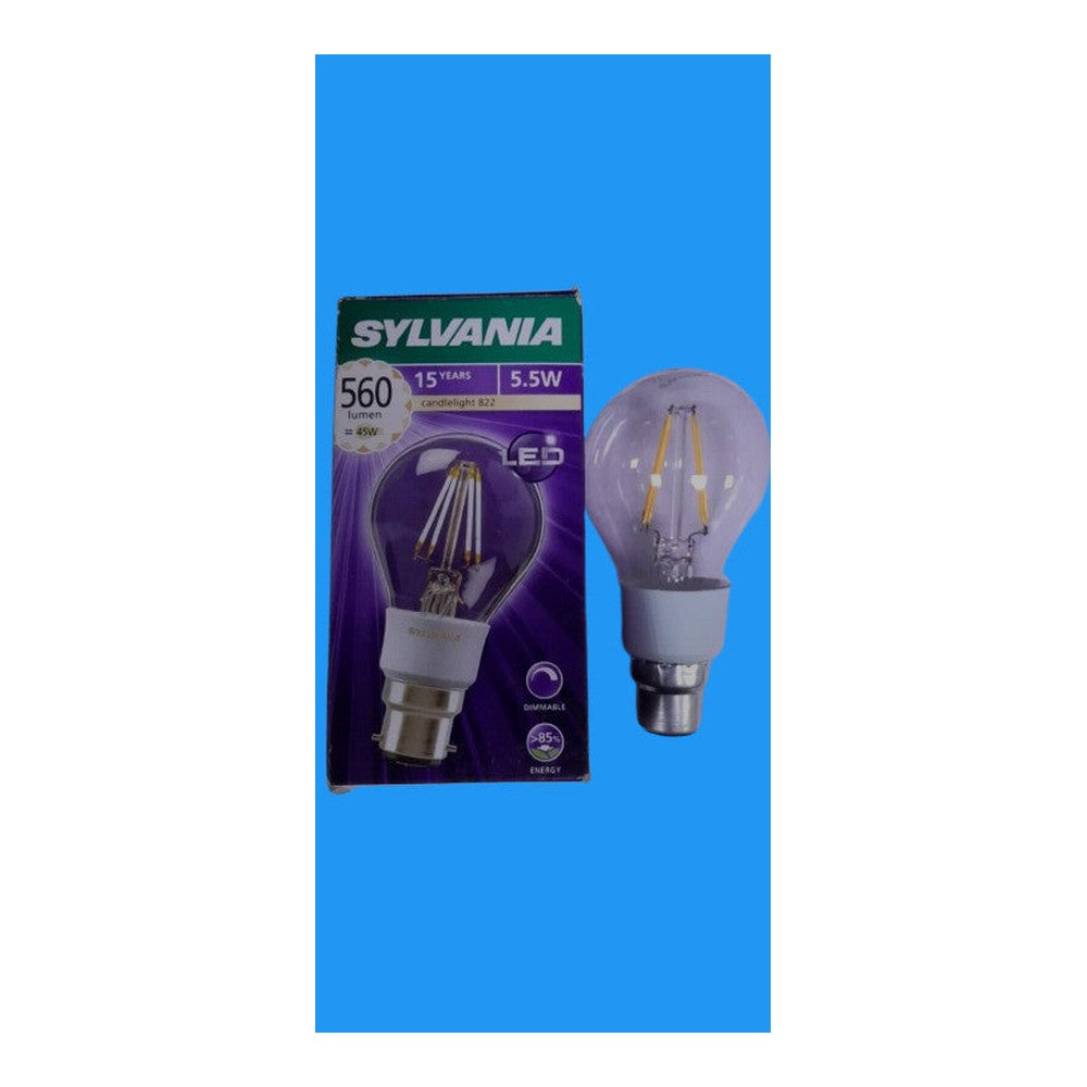 B22 5.5w LED Dimmable Candlelight 822 Bulb Lamp 560lm = 45w x 2