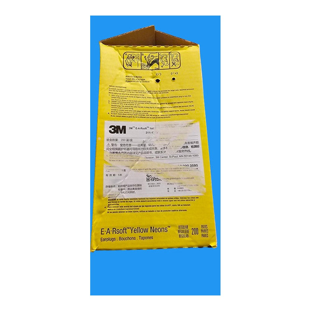 3M E-A-Rsoft Earplugs 311-1250 Regular E-A-R Yellow Neons