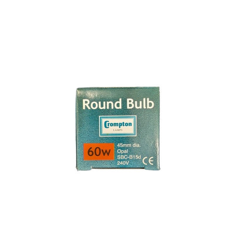 5 x Crompton 60w 240v SBC-B15d Opal Round Golf Ball Bulb