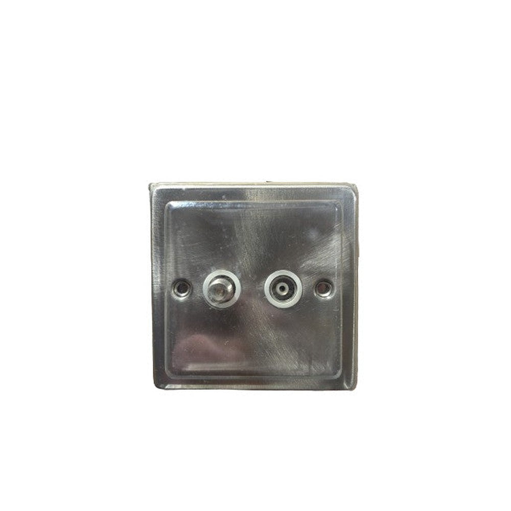 Satellite & TV Socket Click Deco VPSC157WH Satin Chrome