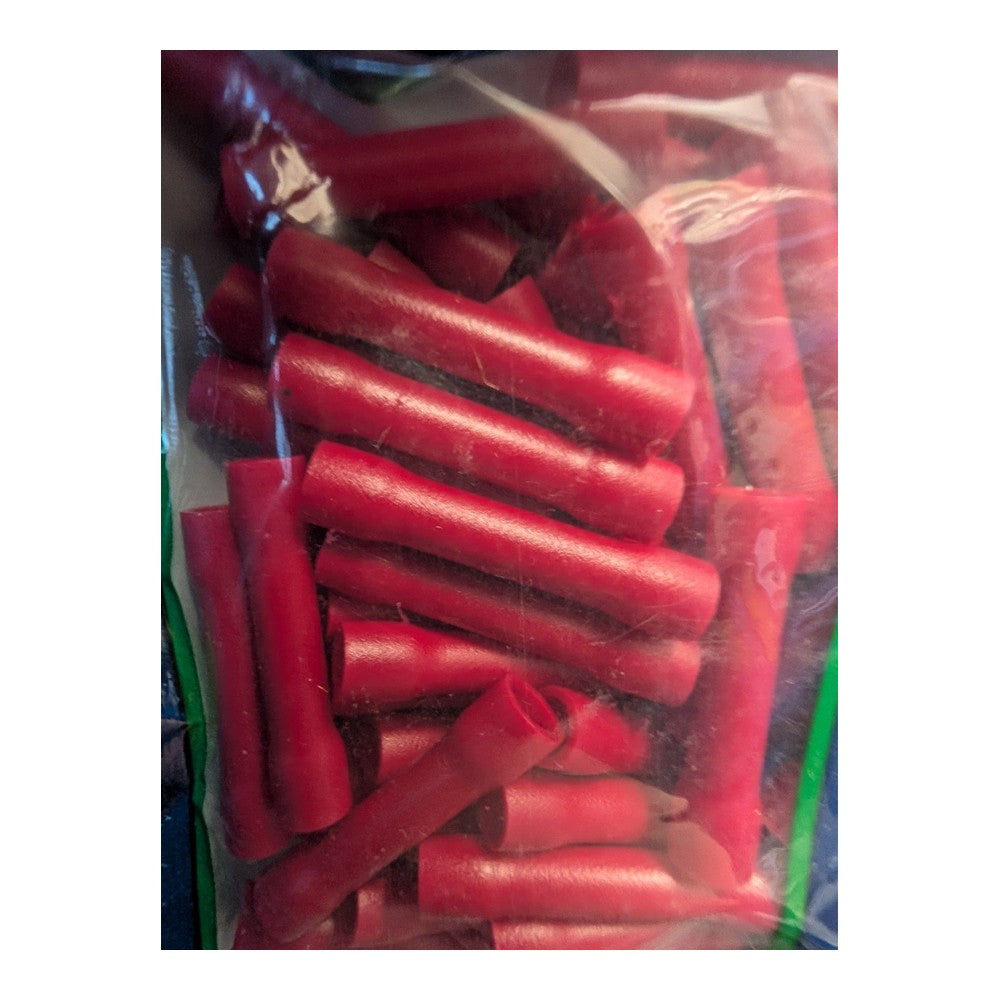 Deligo Red Splice Terminal TSR Butt Wire Electrical Insulated Plated Connector
