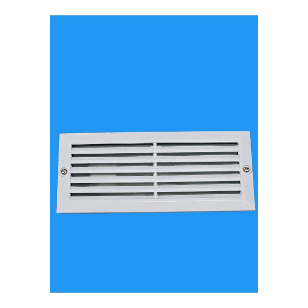 Brick Light With Louvre White Aluminium Base 230v PL 9W IP44 Liquidated Stock