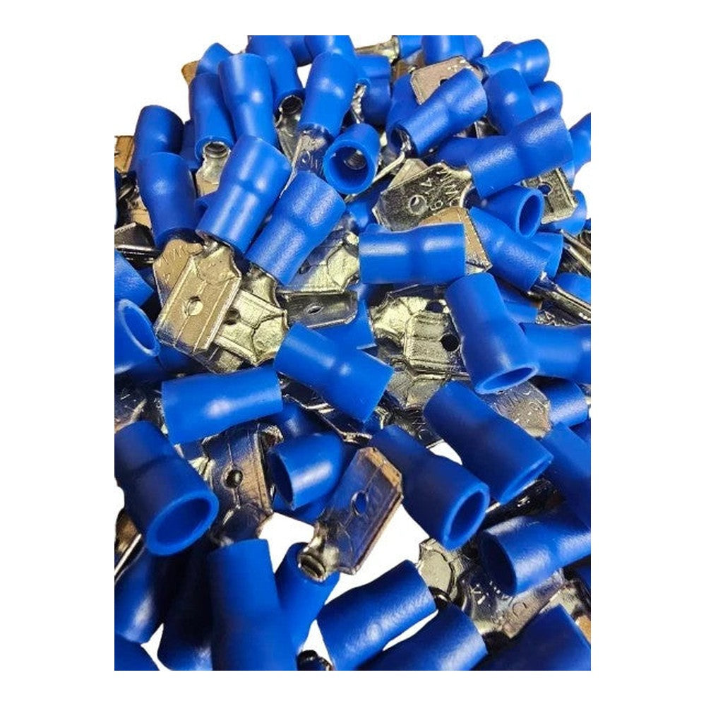 Blue Crimp Connector Terminals / Fully Insulated Female Male Mixed Spade