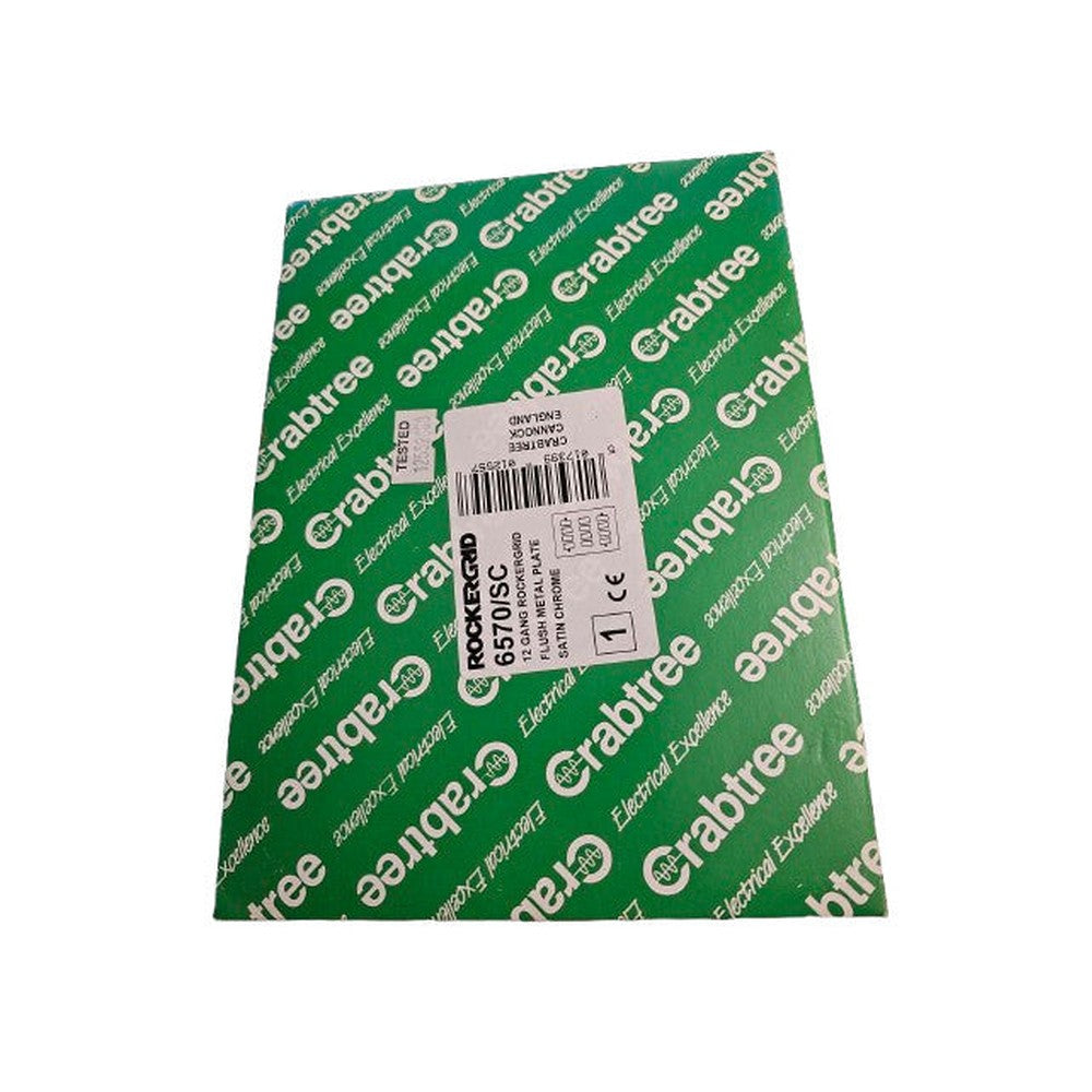 Crabtree 6570/SC Rockergrid Raised Satin Chrome 12 Gang Flush Grid Cover Plate