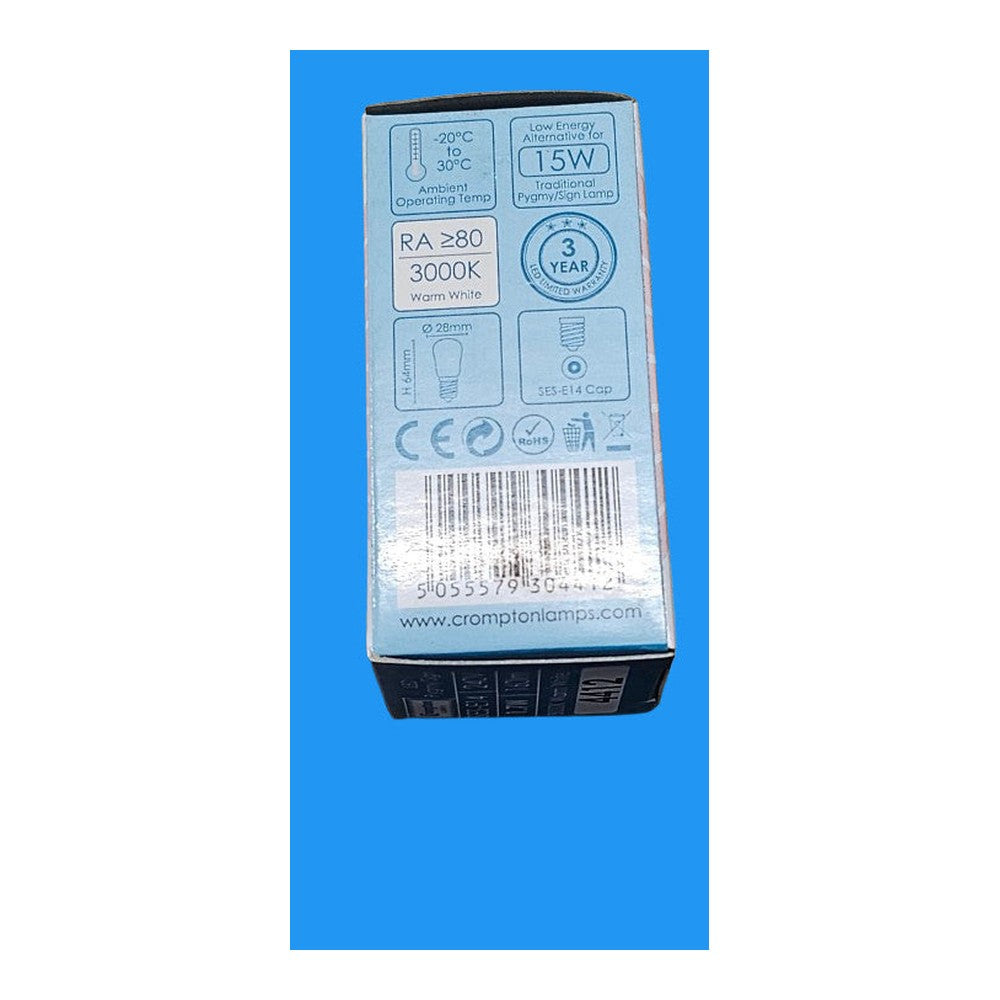 SES-E14 1.7W LED Pygmy/ Sign Bulb 160lm 240v 3000k Warm White 4412