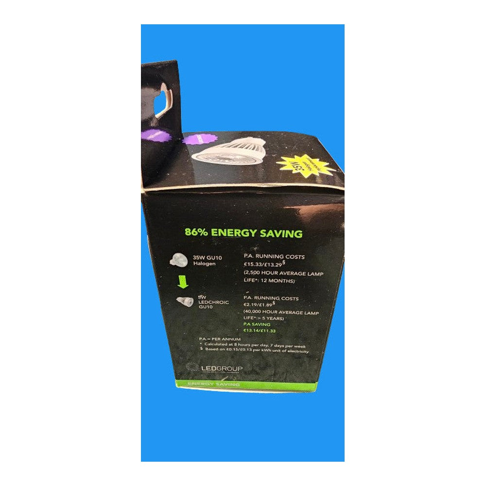 GU10 5w = 35w ( Pack of 2 ) Robus Lamp Bulb 200lm Cool White LEDCHROIC