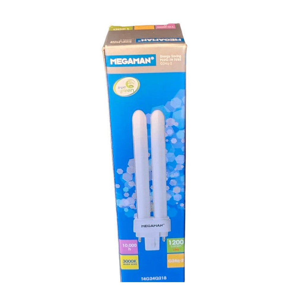 2 X G24q-2 18W Energy Saver Bulb Lamp 3000k Warm White 1200Lm 10000h T4G24Q218