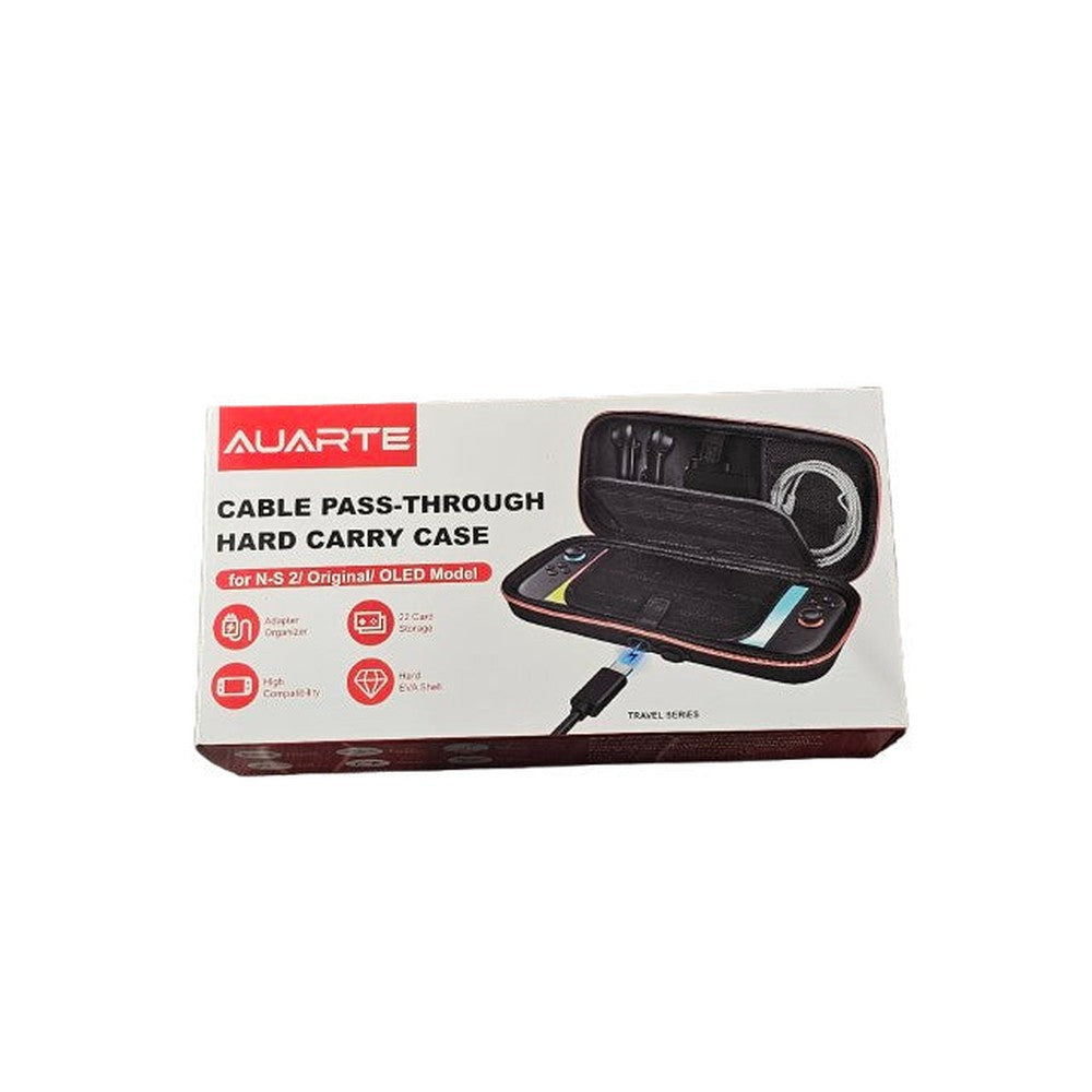 NS1 NS2 OLED Auarte Cable Pass-through Hard Carry Case Nintendo Switch 1 2 OLED