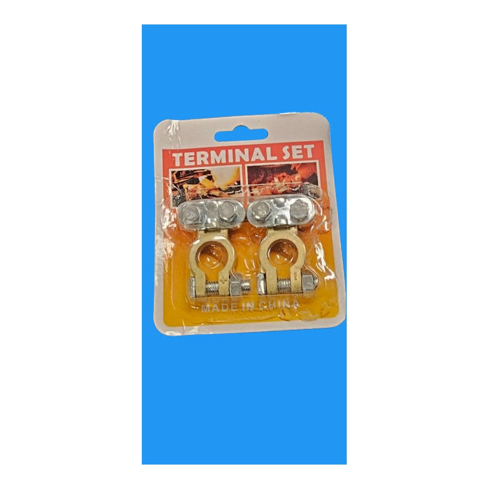 2 x Battery Terminals ConnectorsClamps Car Van Caravan Positive Negative