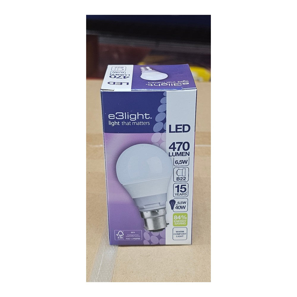 B22 6.5w = 40w LED 470lm Warm Comfort Light Bulb Lamp A+ 1000h