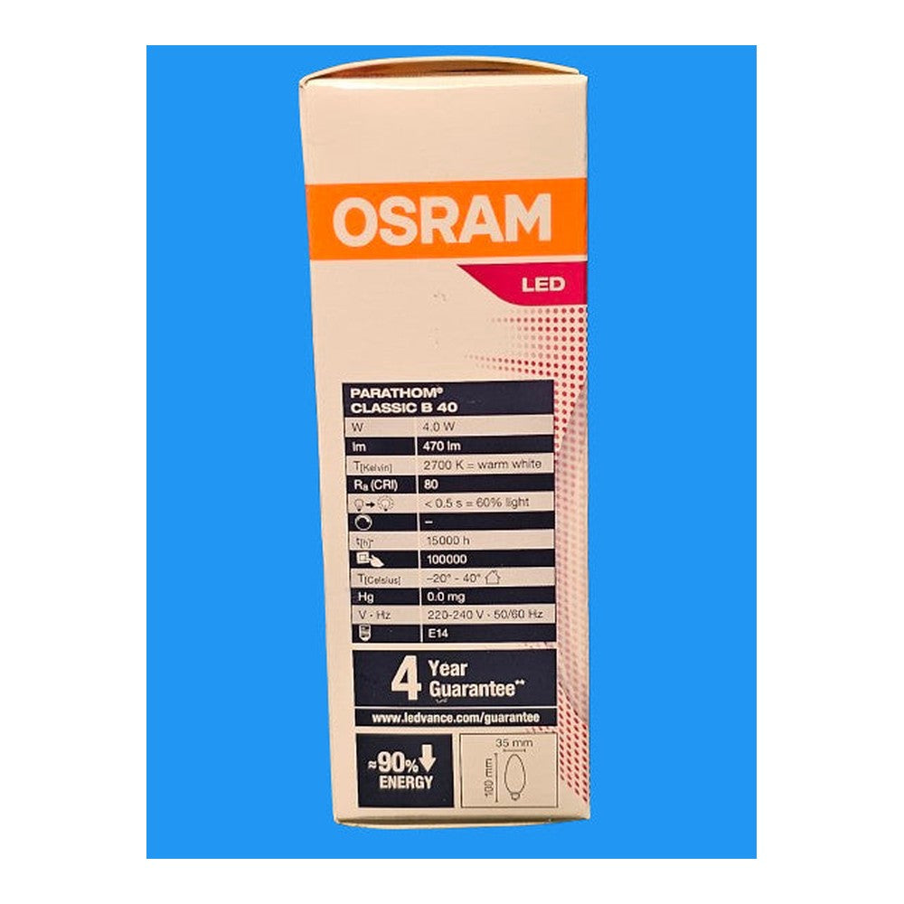 Osram 4w = 40w E14 LED Parathom Classic B 40 470lm Warm White A++ Bulb Lamp