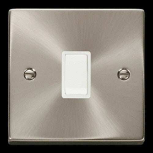 Switch 1 Gang DP 20A Satin Chrome White Insert Click Deco VPSC622WH (Pack of 2)